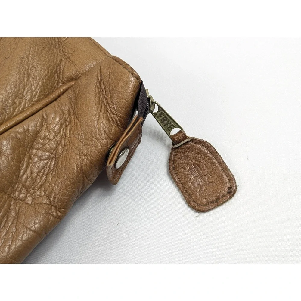 FRYE Gia Simple Leather Tote Hobo Shoulder Bag‎ Cognac Brown Large
